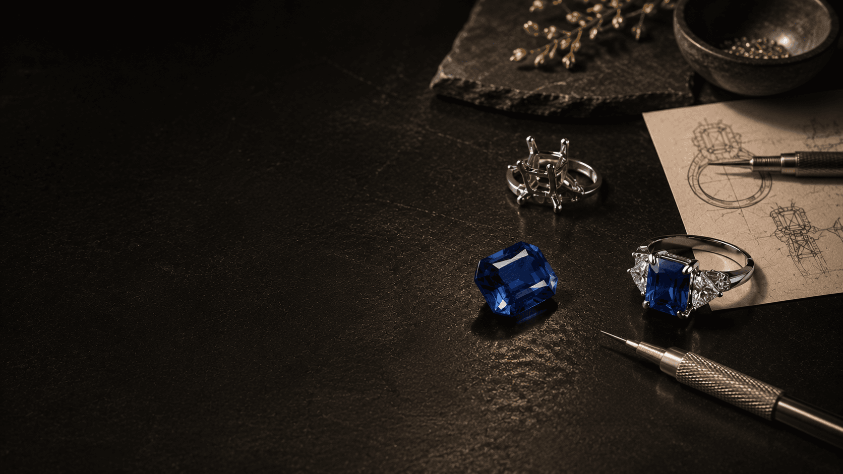 Bespoke jewellery crafted around a natural gemstone.