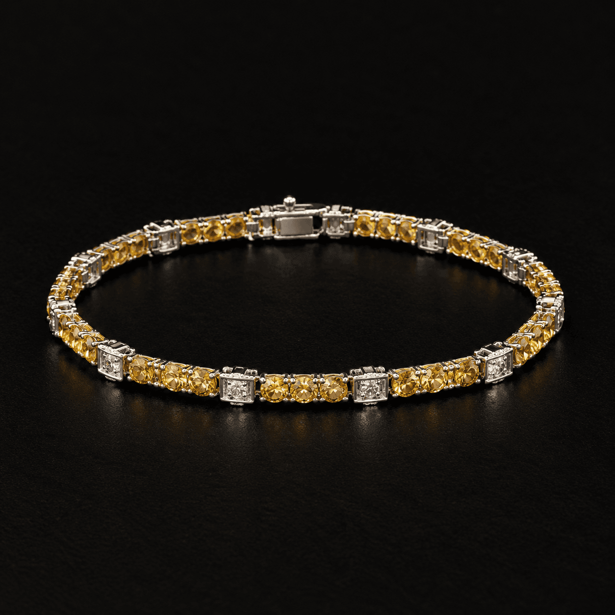 NATURAL YELLOW TOPAZ SILVER BRACELET